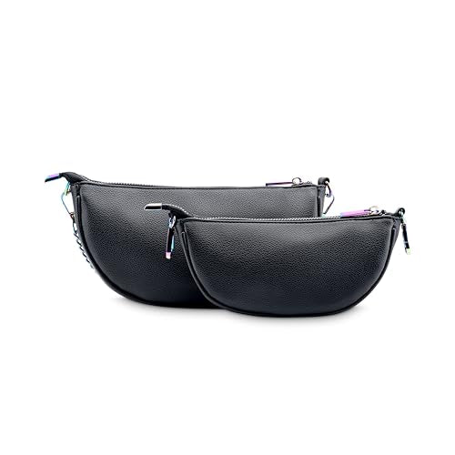 Fastrack Mystique Duo Sling Bag| Party And Evening-Carry Ladies Handbags| Faux-Leather Women's Handbags, Black