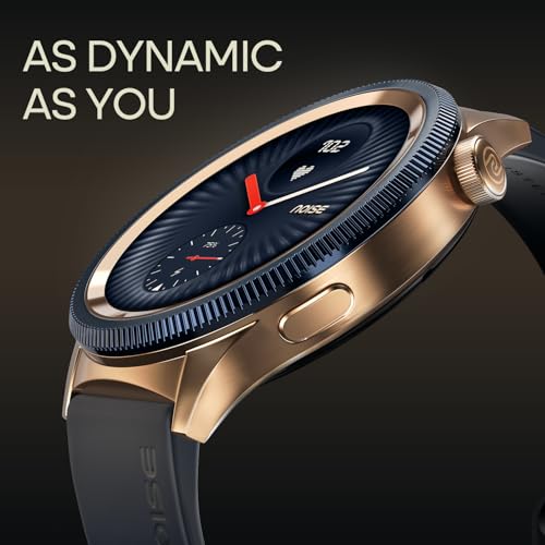 Noise Newly Launched Halo 2 Smartwatch 1.43" AMOLED, 1st Rotating Dial (Axe-Cut Bezel Design), Stainless Steel Build, Menu Transition Animations Effects, BT Calling, Health Suite (Elite Black)