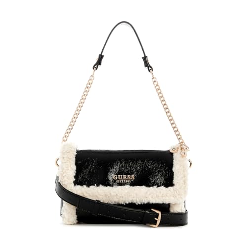 Guess Solid Fur Davika Flap Shoulder Bag