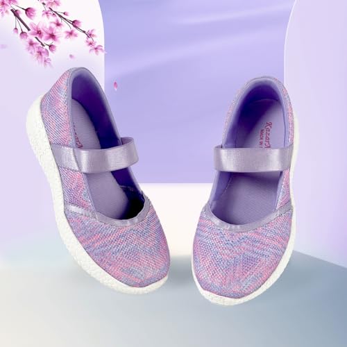 KazarMax Girl's Lavender Mesh Ballet Flat - 10 UK
