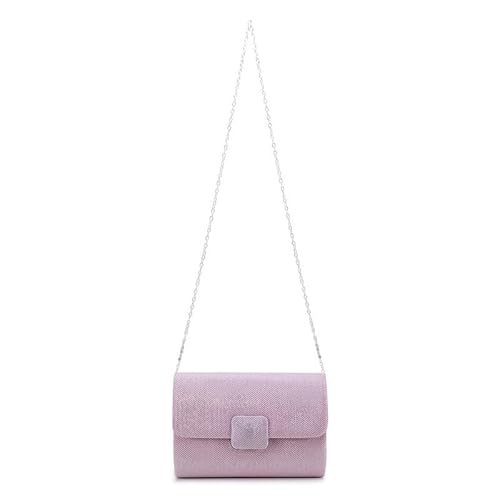 ZEVORA Women's Framed Foldover Clutch | Detachable Chain Sling Strap | Ladies Purse Wallet 04B Gold (20X14 CM)