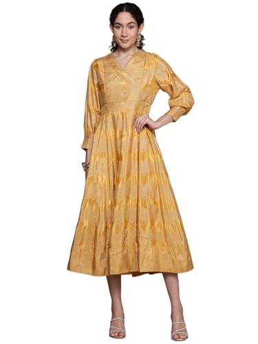 Aarke Ritu Kumar Yellow Firgun Festive Long Dress