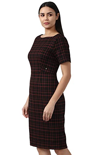 Van Heusen Women's Polyester Classic Knee-Length Dress (VWDRFRGPG38850_Black