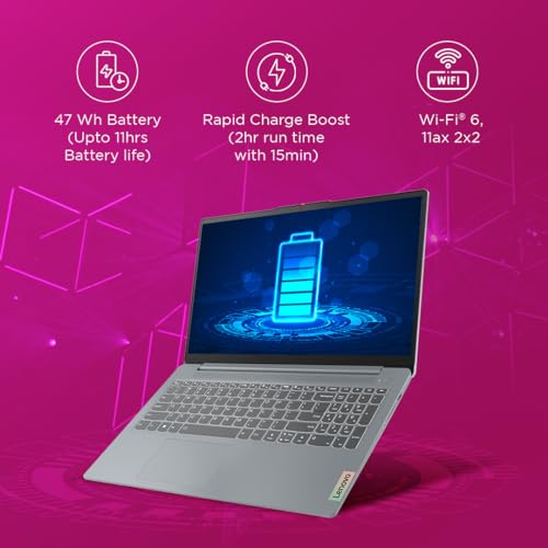 Lenovo IdeaPad Slim 3 13th Gen Intel Core i3-1315U 15.6 inch (39.6cm) FHD Laptop (8GB RAM/512GB SSD/Windows 11/Office 2024/Backlit Keyboard/1Yr ADP Free/3 Month Game Pass/Grey/1.6Kg), 82X700FXIN