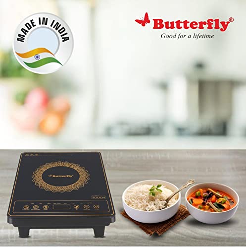 Butterfly Turbo Touch 1800W Induction Cooktop, Black, Sealed, 1 Burner, b22