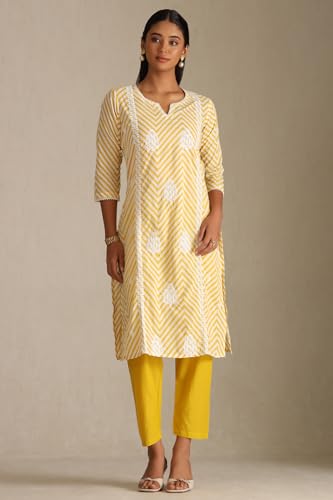 Soch Women's Pure Cotton Kurta Set (CWS5CD22021_Yellow
