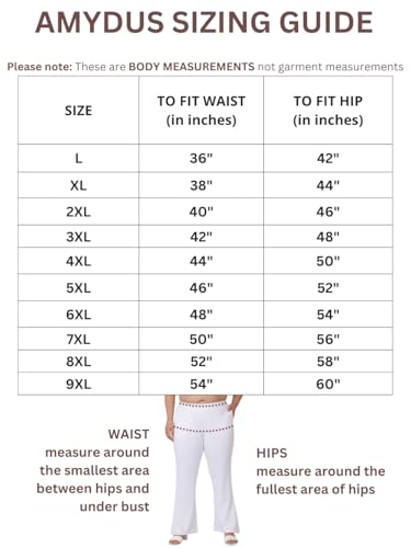 AMYDUS Plus Size High Waisted Pure Cotton Flare Pants for Women | Stretchable & Cloud Soft Fabric | Plus Size Pants for Women - L to 9XL White