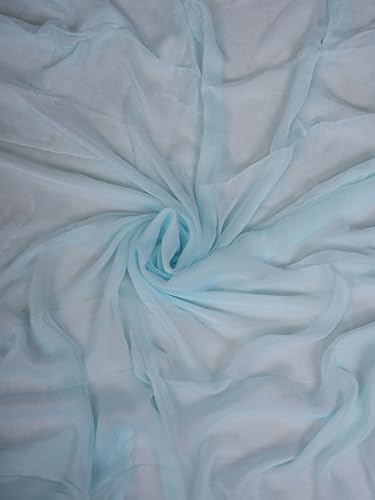 Ada Hand Embroidered Lucknowi Chikankari Unstitched Cotton Dress Material Suit Piece with Dupatta for Women 01A773515 Blue