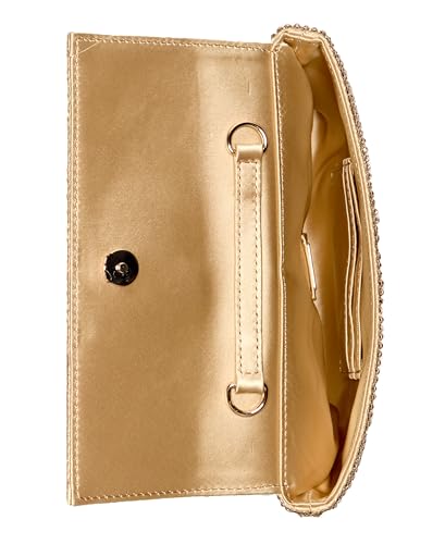 GUESS Gold Embellished Zalina Flap Clutch