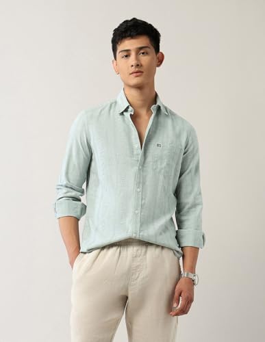 Arrow Sport Men's Vertical Striped Dobby Button Down Shirt