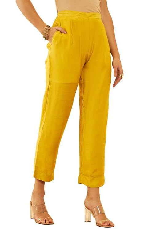 Soch Women's Crepe Suit Set (EWS4CD20484A_Mustard
