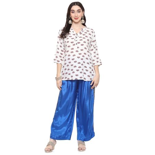 Rangriti Women's Straight Pants (RMMSTRYOF18451AW23CBTBLU_Blue
