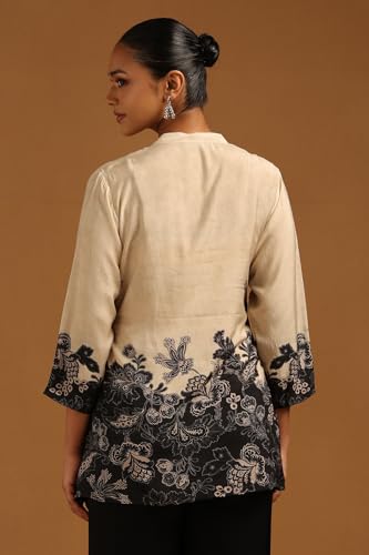 Soch Womens Off White Muslin Floral Tunic