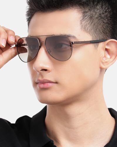 Carlton London Brown Toned with Polarised Lens Aviator Sunglass for mens