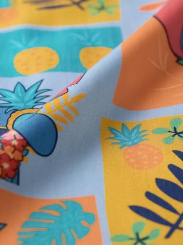 The Souled Store Lilo & Stitch: Pineapple Girls Buttoned Multicolour All Over Printed Straight Fit Cotton Pants (2-8 Yrs)