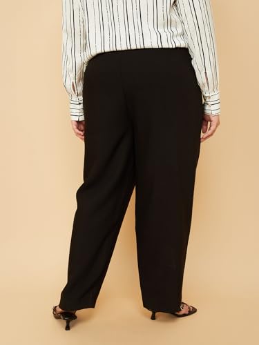 Max Women Solid Formal Trousers (Black_38)