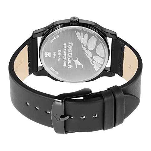Fastrack Mens Stunners Quartz Analog Gray Dial Leather Strap Watch for Guys-NS3255NL01/NT3255NL01