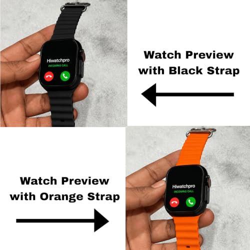 Mens & Womens Smartwatch | Bluetooth Calling | 1.99" HD Touch Display | 1-Game | Calculator | Calander | Fitness & Sports Mode | Waterproof | Change Wallpaper | B+C4 | (Black/Orange Straps)