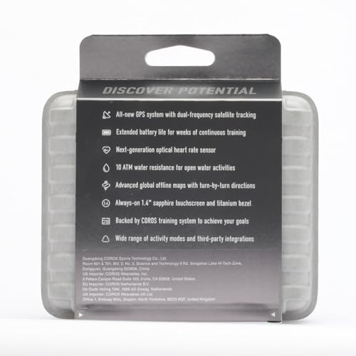 COROS VERTIX 2S Adventure GPS Watch, 36 Days Battery Life, GPS Navigation with Global Offline Maps, Route Planner, Heart Rate Monitor, Rock Climbing, Skiing, Running, Biking - Space Black