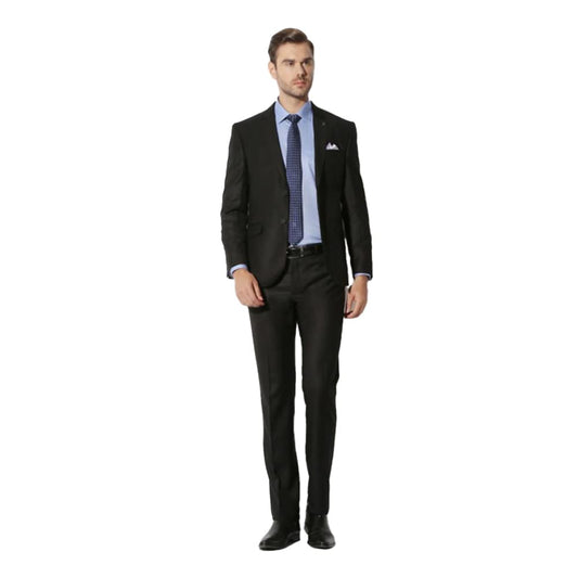 Van Heusen Men's Notch Lapel Slim fit Suit Jacket (VHSU1M76917_Black_46)