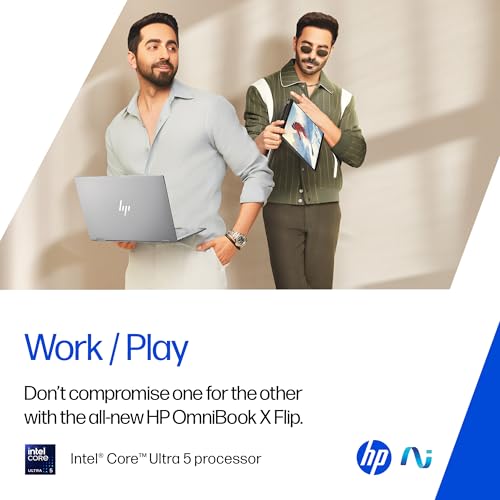 HP Omnibook X Flip OLED (Previously Envy) Intel Core Ultra 5 226V, 40 Tops (16GB LPDDR5x, 1TB SSD) 3K,120hz, 14''/35.6cm, 2-in-1, Win11, M365* Office24, Silver, 1.38kg, fm0099TU Next Gen AI Laptop