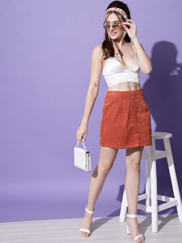 Trend Arrest Rust Cordruoy Skirt