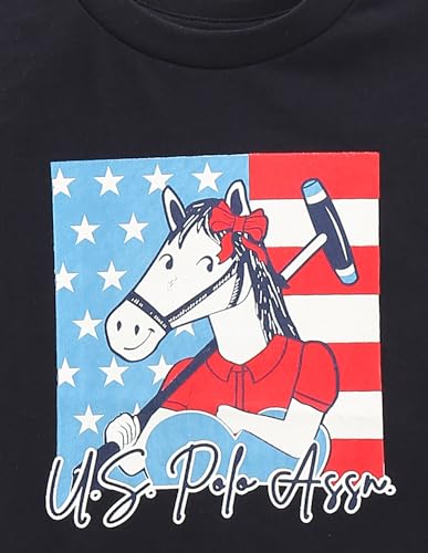 U.S. POLO ASSN. Kids Regular fit Cotton Logo Short Sleeves Crew Neck T-Shirts (UGTSH0321_Blue_3-4Y)