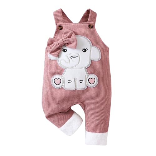 Hopscotch Baby Girls Animal Print Sleeveless Pink Dungarees For Ages (9-12 Months)