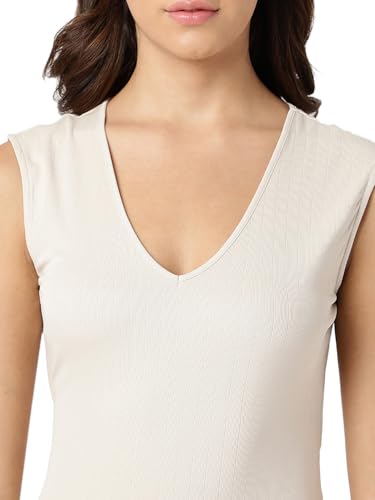 GUESS Women's Sleeveless Sharon V Neck Dress, Cemento, L