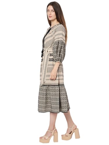 VERO MODA Women's Fit and Flare Beige Dress