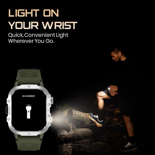 GameSir Forge 1 Smart Watch for Men & Women, 2.19" Full Touch Display, Bluetooth Calling, Fitness Tracking, Message Notifications, Android & iOS Compaatible - (Green)
