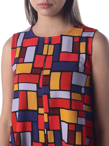 ONLY Women's Colourblocked Fit and Flare Multicolor Dress