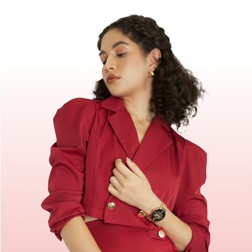 Noise Diva Smartwatch for Women with Diamond Cut Dial, Glossy Metallic Finish, AMOLED Display, New Metal Straps, 100+ Watch Faces, Female Cycle Tracker Smart Watch for Women (Metallic Rose Blend)