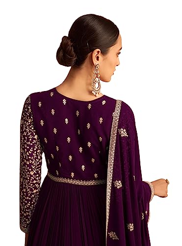 RUDRAPRAYAG Georgette And Santoon Anarkali Gown For Women | Semi Stitched Anarkali Gown For Women | Maxi Gown for Women 2026 | Gown in Clothing & Accessories