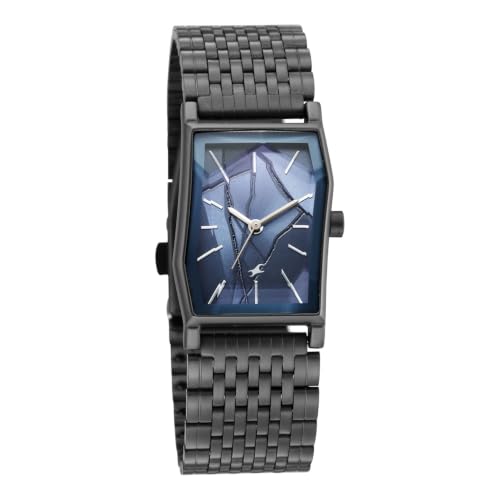 Fastrack Oceanyx 2.0 Analog Watch for Women with Dark Blue Dial & Gun Metal Strap - 6333QM01