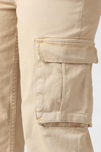 Women Beige Dark Wash Jeans