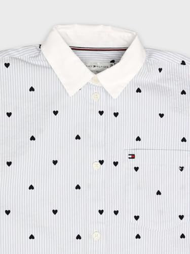 Tommy Hilfiger Girls Striped Relaxed-Fit Cotton Shirt