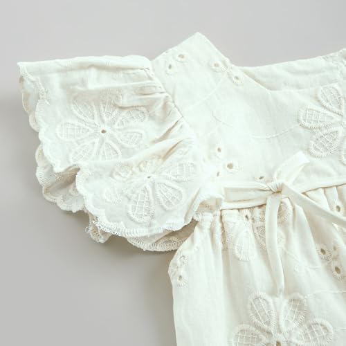 Hopscotch Baby Girls Floral Print Short Sleeves Ivory Bodysuits For Ages (3-6 Months)