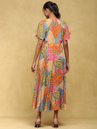 Ritu Kumar Teal Printed Long Dress