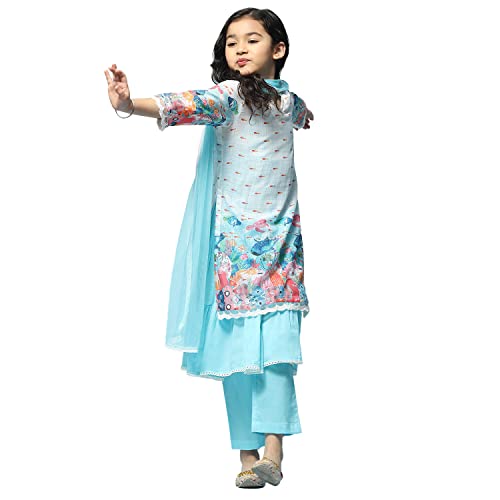 BIBA Cotton Blend GIRL PRINTED NARROW KID Suit Set (KW5282_OFF WHITE_3), 2-3 Years