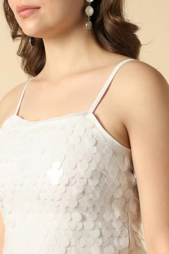 Women White Embellished Party Dress