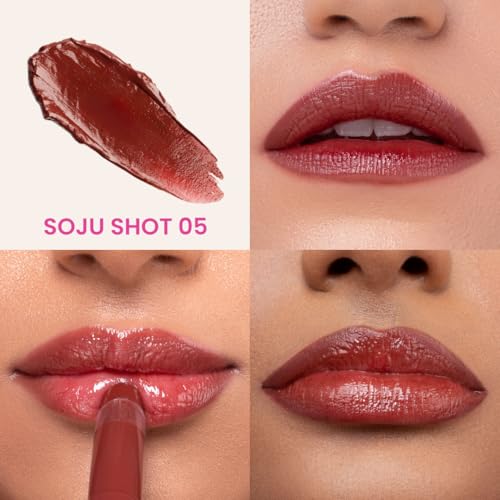 Typsy Beauty Glossified Lip Plumer- Soju Shot 05 | 3-in-1 | Hydrating & Nourishing Lip Balm | Instant Fullness with Lip Plumper | High Shine Lip Gloss | Formulated In Korea | 2.6gm