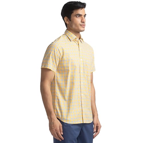 Colorplus Men Cotton Tailored Fit Medium Yellow Formal Shirt