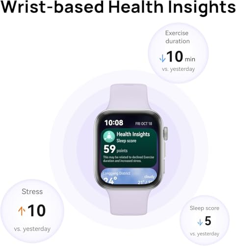 Huawei Watch FIT 4 smartwatch, 1.82" Large Display, Up to 10-Day Battery Life, Dual Band GPS, 100+ Sports Modes, Fitness Health Tracker, Emotional Assistant, Compatible with Android iOS, Black