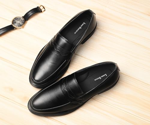 LOUIS STITCH Jet Black Lightweight Slip-On Shoe | Formal Shoes for Men | LSFXSOJB | UK-9