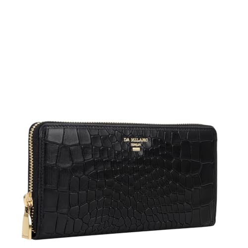 Da Milano Premium Leather Wallet for Women | Multi Compartment Travel Wallet - Black