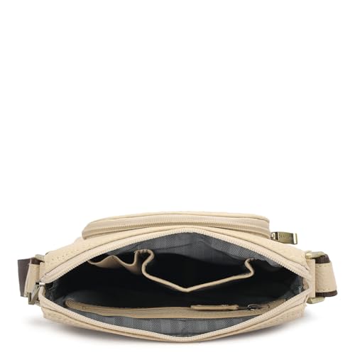 Da Milano Leather White Sling Bag for Men (10007D)