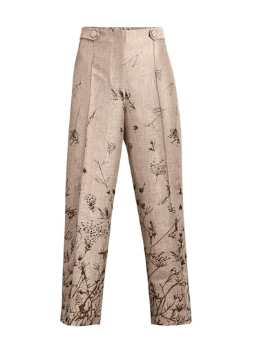 VERO MODA Women's Straight Fit High-Rise Beige Pants