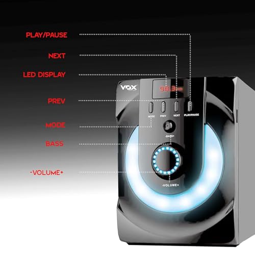 IKALL Vox V7171 Home Theater 7.1 Speaker System (BT, Aux, USB and FM Connectivity) - Raven Black Edition
