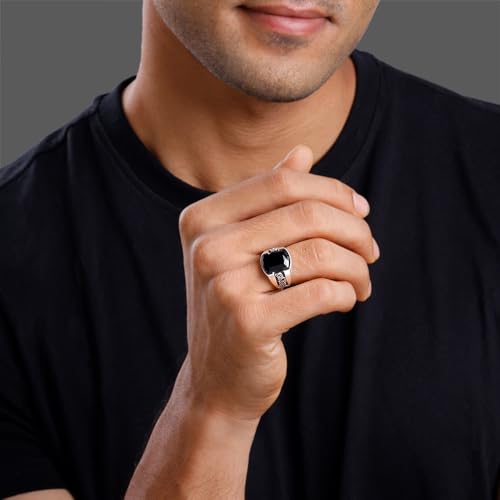 GIVA 925 Oxidised Silver Bold Black Ring For Him,Fixed Size, Indian - 17| Gifts for Men & Boys | With Certificate of Authenticity and 925 Stamp | 6 Months Warranty
